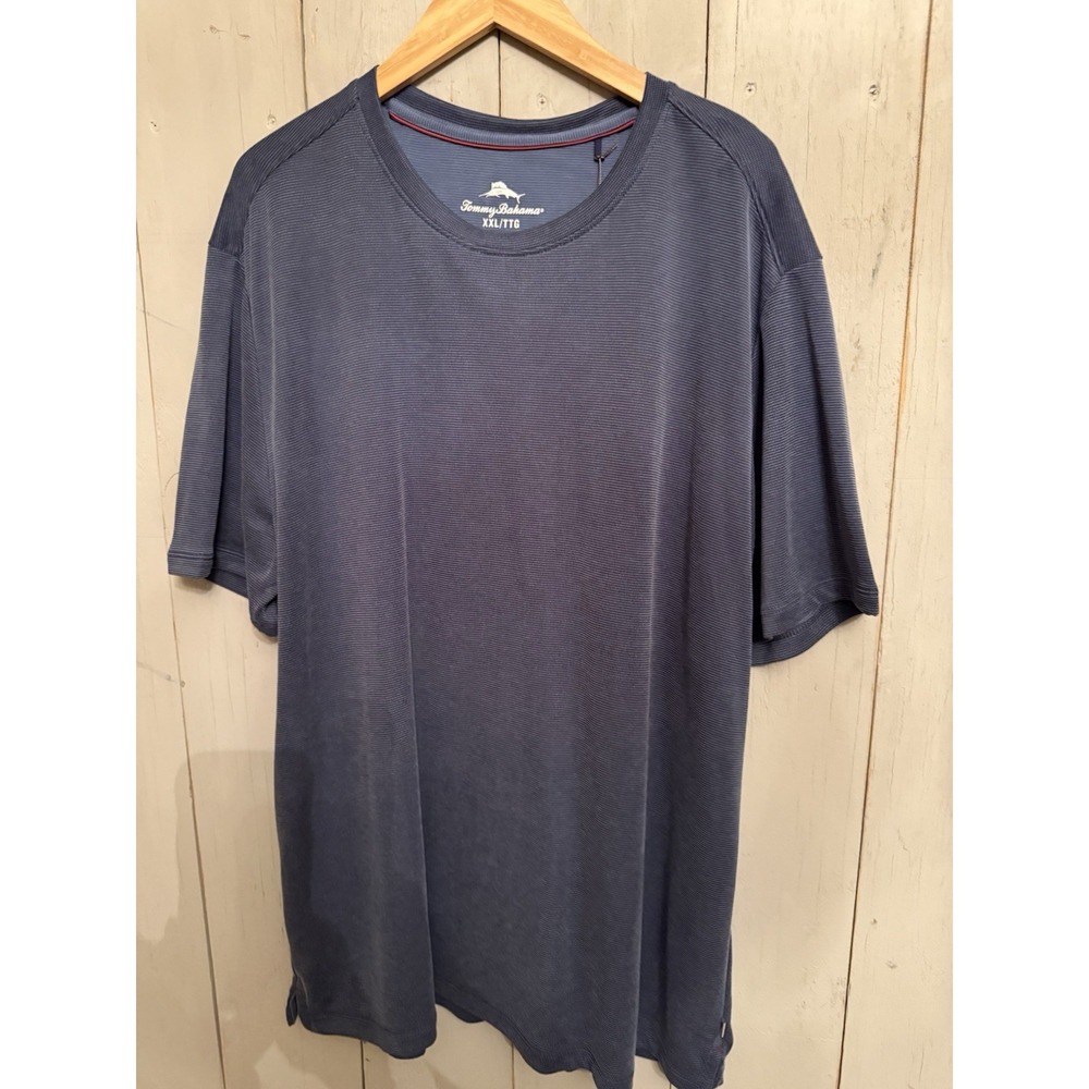 Tommy Bahama Men's XXL TG Blue Performance Wicking UPF30 Beach Poly Shirt NWT